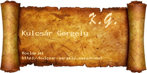 Kulcsár Gergely névjegykártya
